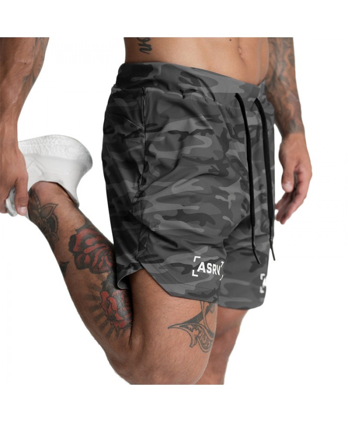 Men Casual Camouflage Letter Print Waterproof Quick Dry Mid Waist Tie Sports Shorts