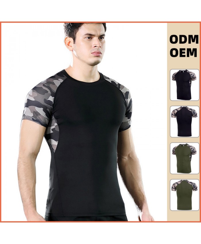 Men'S Casual Color Matching Quick-Drying Sports T-Shirt