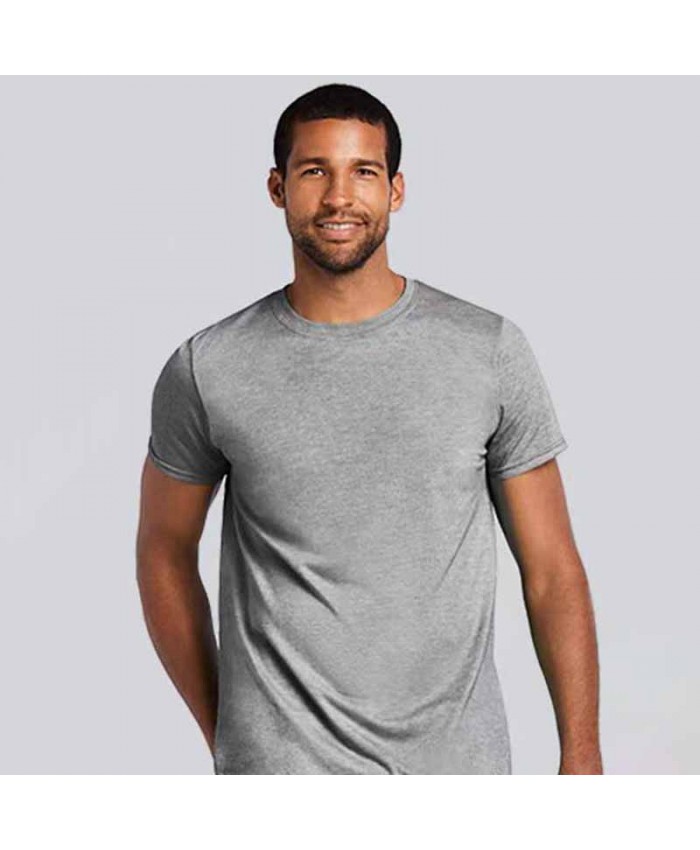 Men Casual Basic Solid Color Short Sleeve Round Neck T-Shirt